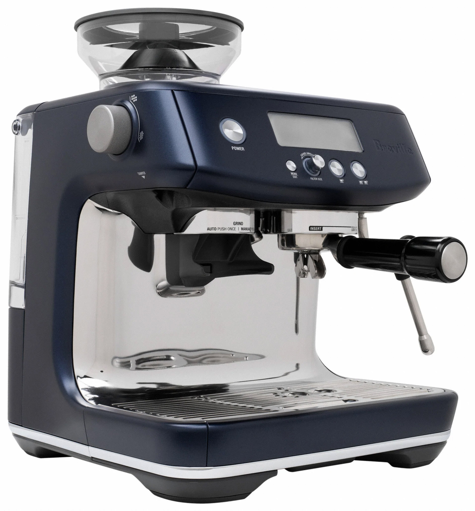 Breville - Barista Pro Semi-Automatic Combo Espresso Machine with Grinder Damson Blue - BES878DBL