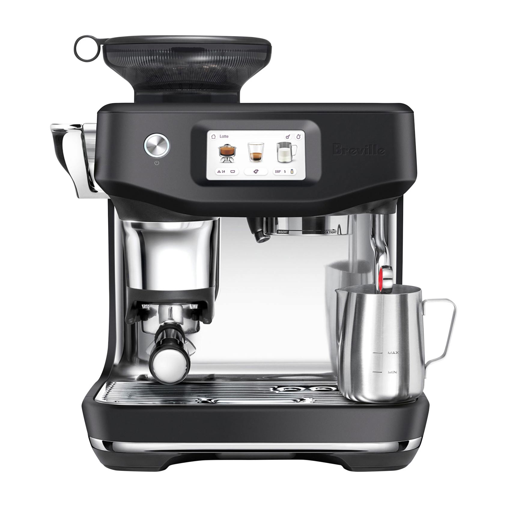 Breville - Barista Touch Impress Semi-Automatic Combo Espresso Machine with Grinder - Black Truffle - BES881BTR