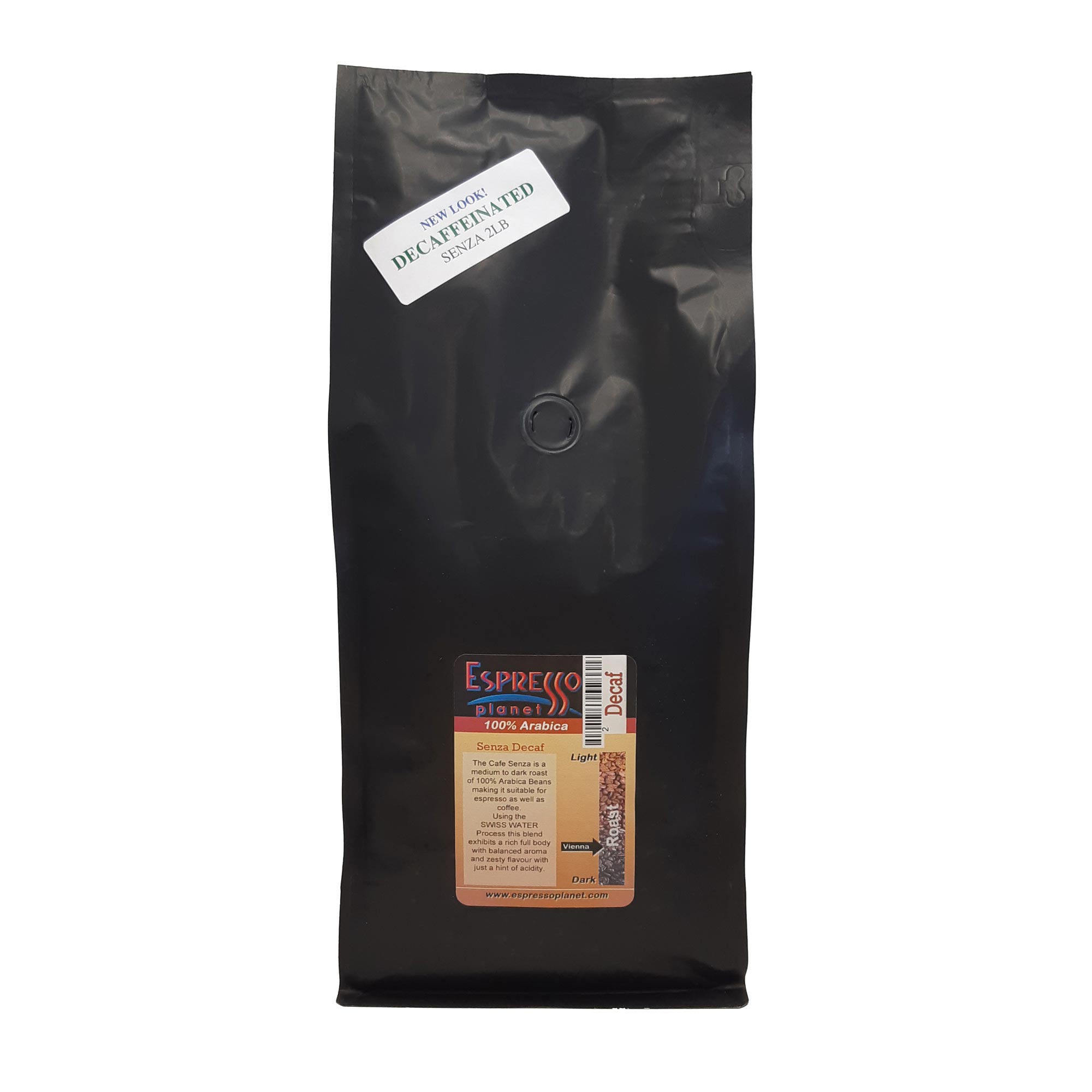 Espresso Planet Decaf Blend  - Cafe Senza Decaffeinated Beans 2 lb Bag