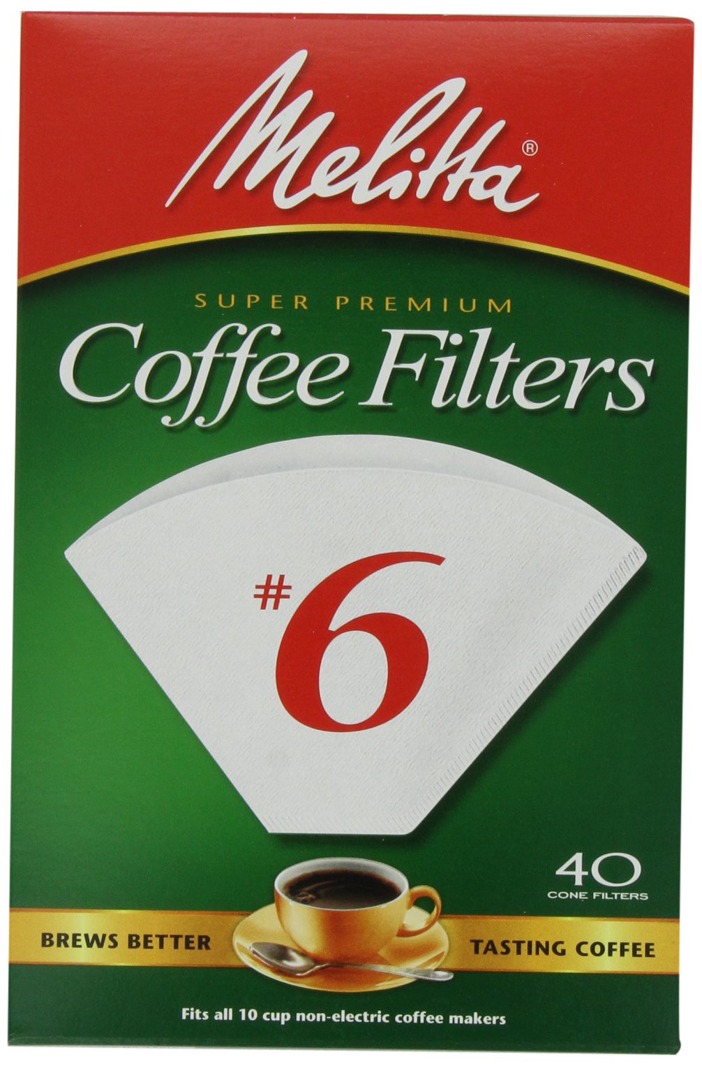 Melitta Cone Filters #6 White 40 Pack