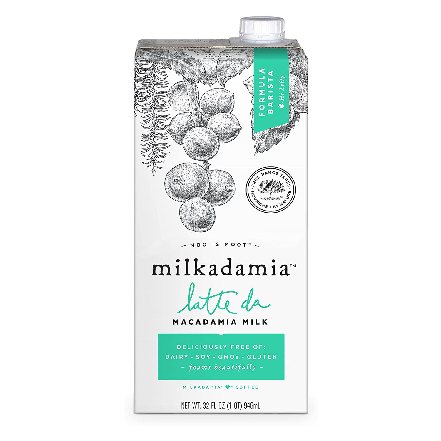 Milkadamia Latte da Barista Macadamia Milk Plant-Based Beverage 32 fl.oz