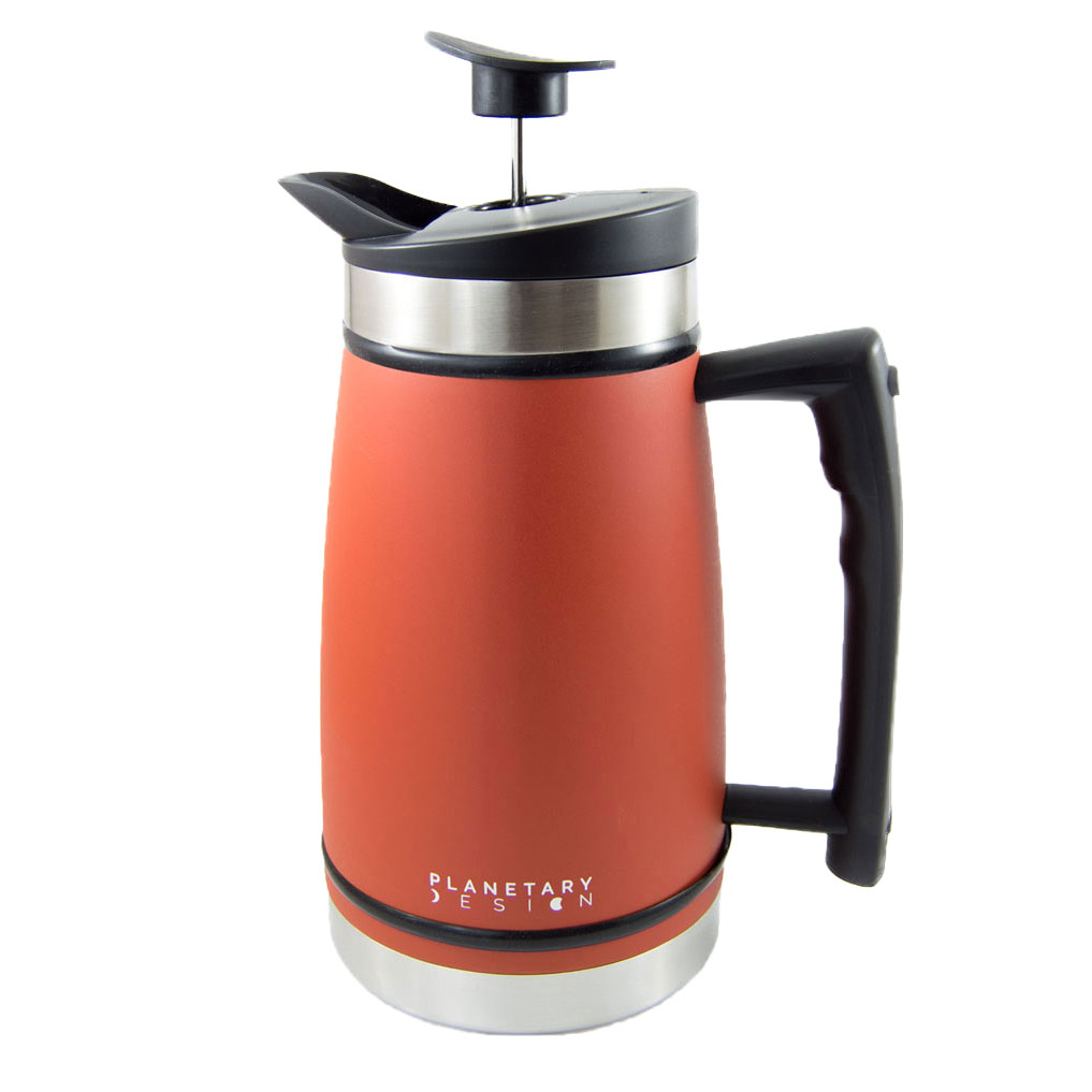 Planetary Design Table Top French Press with Bru-Stop 48 fl. oz. - Red Rock Orange - TP1048
