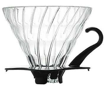 Hario V60 Coffee Dripper Glass  w/Black handle, 02,    VDG-02B