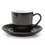 BIA Black Cappuccino Cups and Saucers, Set of 6