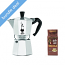 Bialetti Moka Express 6 Cup Stovetop Espresso Maker and Barzula Moulu Coffee Bundle