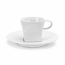 Danesco BIA Cubic Espresso Cup and Saucer 2.5oz/75ml - White Porcelain - Set of 4
