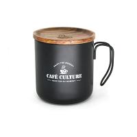 Danesco Cafe Culture Double-Wall Steel Mug 450ml - Black - 4244777BK
