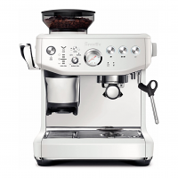 Breville - Barista Express Impress Semi-Automatic Combo Espresso Machine with Grinder Sea Salt White - BES876SST