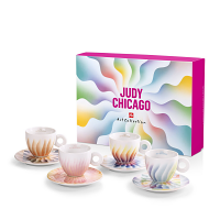 illy Art Collection Cappuccino Cups and Saucers by Judy Chicago - Set of 4 - 24627